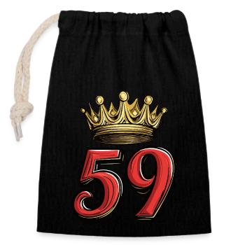 59 Number Krone - Closable cotton gift bag (14x20cm) - black - Front