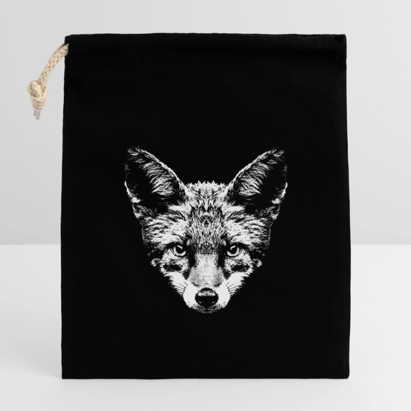 Fuchs / Fox / Kopf / Rotfuchs Verschließbarer Geschenkbeutel aus Baumwolle (14x20cm)