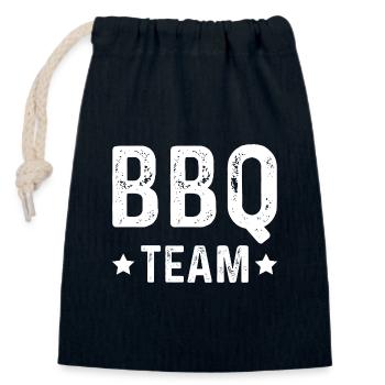 Équipe de barbecue - Sac cadeau en coton avec cordon (14 x 20 cm) - bleu marine - Devant