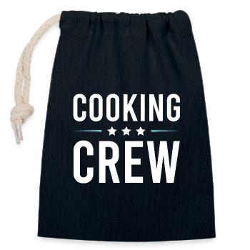 Équipe de cuisine - Sac cadeau en coton avec cordon (14 x 20 cm) - bleu marine - Devant