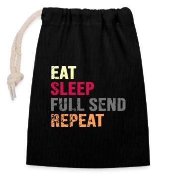 Parkour "Full Send" Freerunning - Closable cotton gift bag (14x20cm) - black - Front