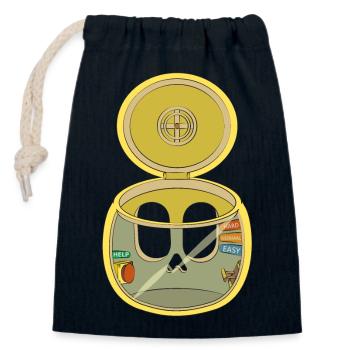 KABINE - Verschließbarer Geschenkbeutel aus Baumwolle (14x20cm) - Navy - Vorne