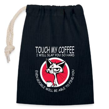 Fass nicht meine Kaffee an - Geschenk - Verschließbarer Geschenkbeutel aus Baumwolle (14x20cm) - Navy - Vorne
