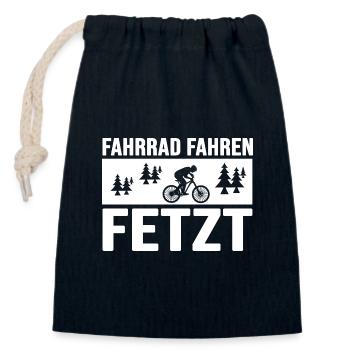 Fahrrad Fahrradfahrer radlos Drahtesel sattelfest - Verschließbarer Geschenkbeutel aus Baumwolle (14x20cm) - Navy - Vorne