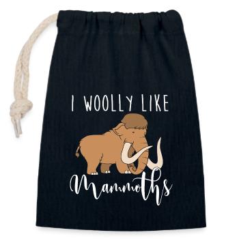Mammouth - Sac cadeau en coton avec cordon (14 x 20 cm) - bleu marine - Devant