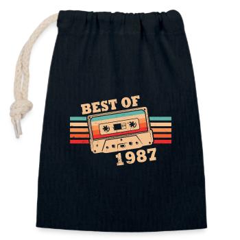 Best Of 1987 Vintage Retro Kassette - Verschließbarer Geschenkbeutel aus Baumwolle (14x20cm) - Navy - Vorne