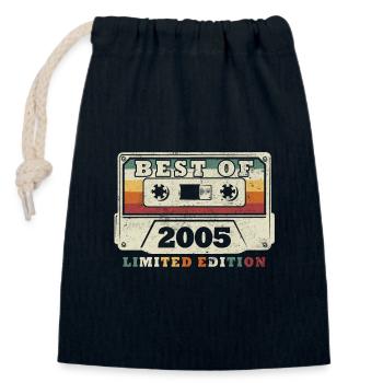 Best of Year 2005 Anniversary 2005 - Closable cotton gift bag (14x20cm) - navy - Front