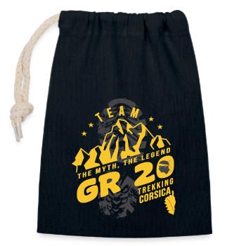 GR 20 trekking trek gr 20 corsica - Closable cotton gift bag (14x20cm) - navy - Front