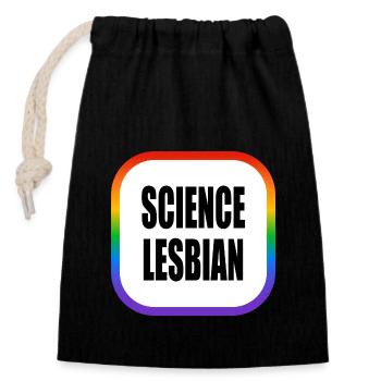Science Lesbian - Closable cotton gift bag (14x20cm) - black - Front