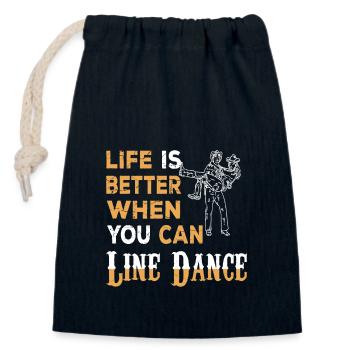 Life is better when you can Line dance Country fan - Verschließbarer Geschenkbeutel aus Baumwolle (14x20cm) - Navy - Vorne