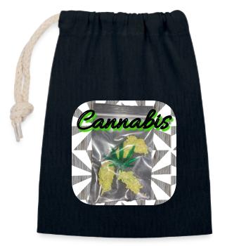 Cannabis - Club WoW - Closable cotton gift bag (14x20cm) - navy - Front