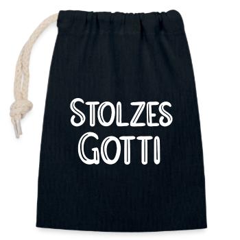 Stolzes Gotti Bestes Gotti Patentante Schweiz - Verschließbarer Geschenkbeutel aus Baumwolle (14x20cm) - Navy - Vorne