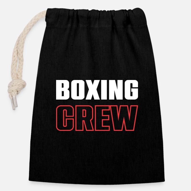 Équipe de boxe - Sac cadeau en coton avec cordon (14 x 20 cm) - noir