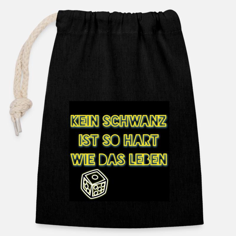 Aucune queue n’est aussi dure que la vie - Club WoW - Sac cadeau en coton avec cordon (14 x 20 cm) - noir