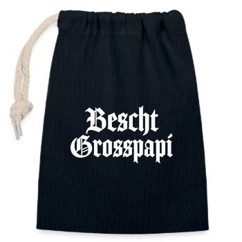 Dä bescht Grosspapi Schweiz Opa Schweizer Ätti - Verschließbarer Geschenkbeutel aus Baumwolle (14x20cm) - Navy - Vorne