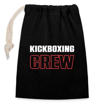 Kickboxing Crew - Verschließbarer Geschenkbeutel aus Baumwolle (14x20cm) - Schwarz - Vorne