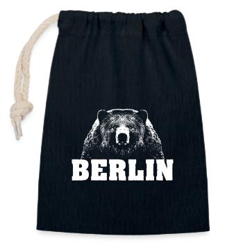 Berlin Bär - Verschließbarer Geschenkbeutel aus Baumwolle (14x20cm) - Navy - Vorne