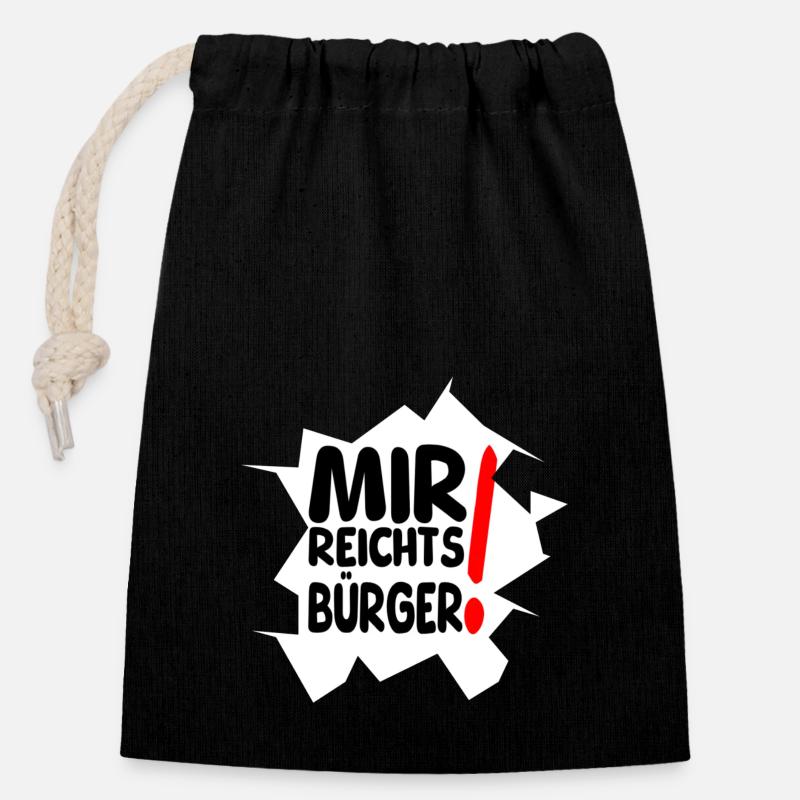 reicht mir Bürger II - Verschließbarer Geschenkbeutel aus Baumwolle (14x20cm) - Schwarz