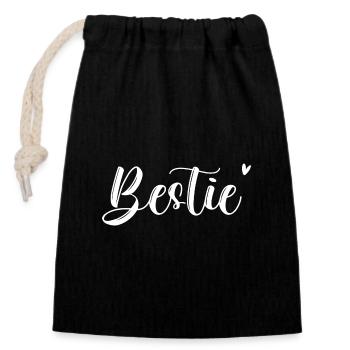 Bête - Sac cadeau en coton avec cordon (14 x 20 cm) - noir - Devant