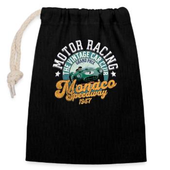 Monaco Oldtimer Speedway Car Club - Verschließbarer Geschenkbeutel aus Baumwolle (14x20cm) - Schwarz - Vorne