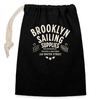 Brooklyn Segelzubehör Wasserstraße - Verschließbarer Geschenkbeutel aus Baumwolle (14x20cm) - Schwarz - Vorne