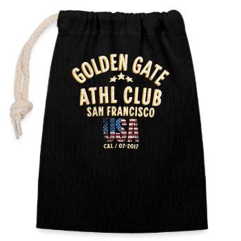 Golden gate athletic club - Sac cadeau en coton avec cordon (14 x 20 cm) - noir - Devant