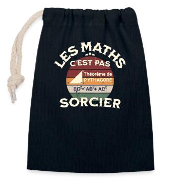 Math is not rocket science Copy - Closable cotton gift bag (14x20cm) - navy - Front