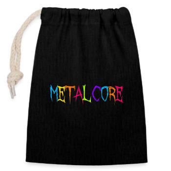 Lustige Metalcore Regenbogenfarben Metalhead - Verschließbarer Geschenkbeutel aus Baumwolle (14x20cm) - Schwarz - Vorne
