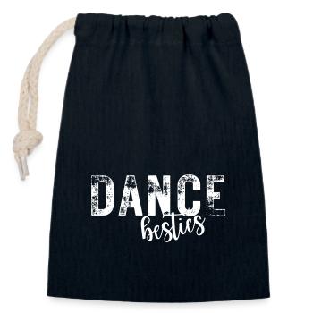 DANCE besties, Dance friends, BFF - Closable cotton gift bag (14x20cm) - navy - Front