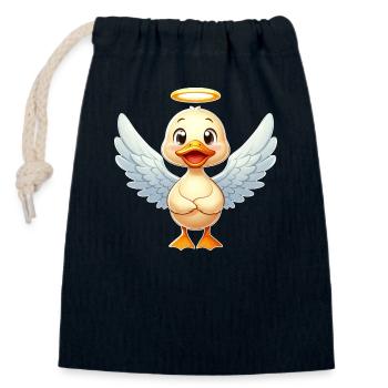 Süße Ente Erpel Engel Heiligenschein - Verschließbarer Geschenkbeutel aus Baumwolle (14x20cm) - Navy - Vorne