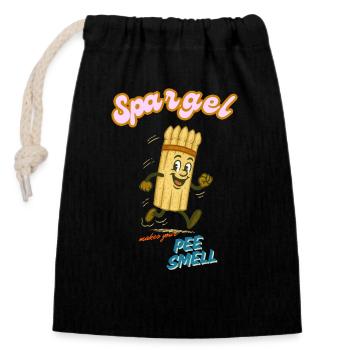 Spargel - Verschließbarer Geschenkbeutel aus Baumwolle (14x20cm) - Schwarz - Vorne