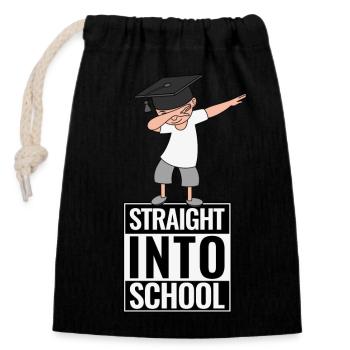 Retour à l’école directement dans l’école DAB Dabbing Boy - Sac cadeau en coton avec cordon (14 x 20 cm) - noir - Devant
