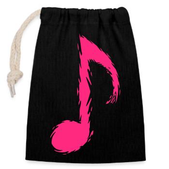 Musik Note Musiknote Symbol - Verschließbarer Geschenkbeutel aus Baumwolle (14x20cm) - Schwarz - Vorne