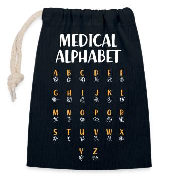 Medical Alphabet (dark) - Closable cotton gift bag (14x20cm) - navy - Front
