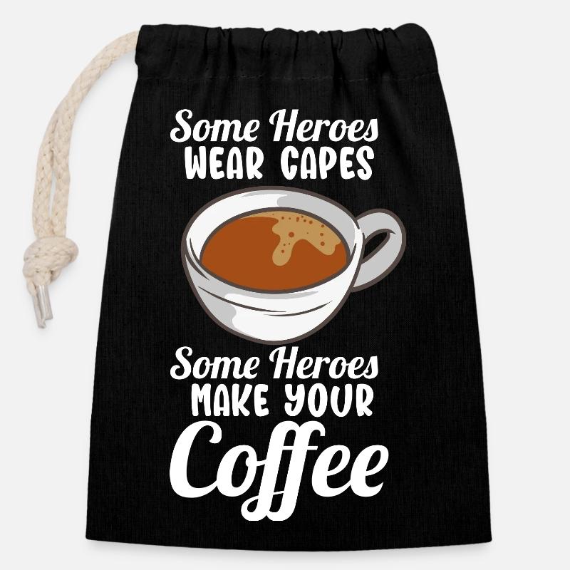 Some Heroes Wear Capes Some Heroes Make Your - Verschließbarer Geschenkbeutel aus Baumwolle (14x20cm) - Schwarz