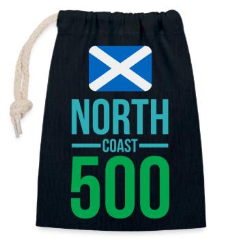 north coast 500 scotland - Closable cotton gift bag (14x20cm) - navy - Front