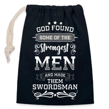Sword Saber Fight - Closable cotton gift bag (14x20cm) - navy - Front