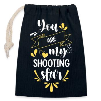 Shooting Star Telescope Space - Closable cotton gift bag (14x20cm) - navy - Front