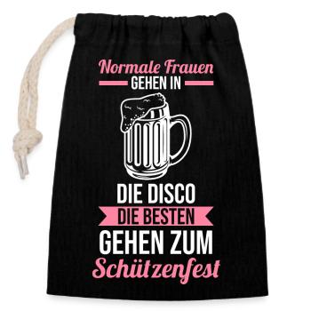 Schützenverein Schützenfest - Verschließbarer Geschenkbeutel aus Baumwolle (14x20cm) - Schwarz - Vorne