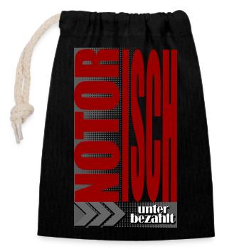 Notoriously Underpaid Wage Job Saying - Closable cotton gift bag (14x20cm) - black - Front