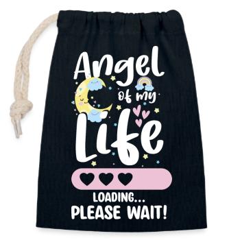 Naissance du ventre du bébé Progéniture de la future mère - Sac cadeau en coton avec cordon (14 x 20 cm) - bleu marine - Devant
