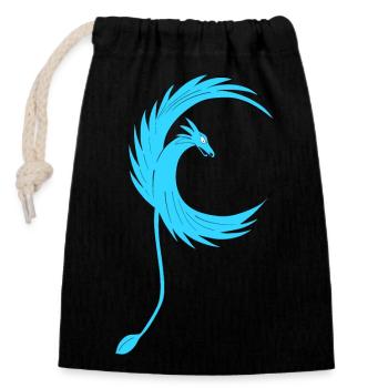 Dragon - Closable cotton gift bag (14x20cm) - black - Front