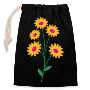 Florist Flower Plant Nature Gardener - Closable cotton gift bag (14x20cm) - black - Front