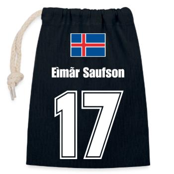 Island Trikot Nr.17 - Verschließbarer Geschenkbeutel aus Baumwolle (14x20cm) - Navy - Vorne