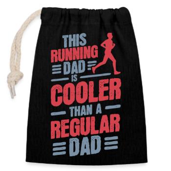 Running Dad - Closable cotton gift bag (14x20cm) - black - Front