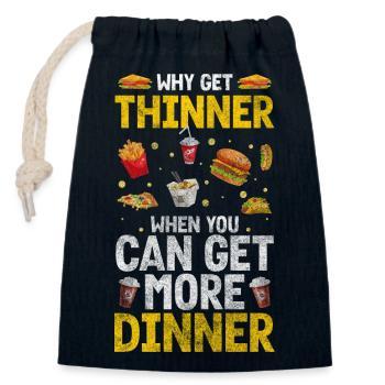 Meal Restaurant Frequent Eater - Closable cotton gift bag (14x20cm) - navy - Front