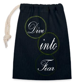Inner Courage Happy Bungee Jumping Community - Closable cotton gift bag (14x20cm) - navy - Front