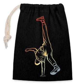B-Boy Vintage Look - Sac cadeau en coton avec cordon (14 x 20 cm) - noir - Devant