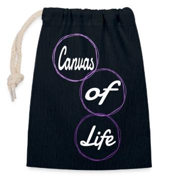 funny sayings expression awesome gift idea geek - Closable cotton gift bag (14x20cm) - navy - Front