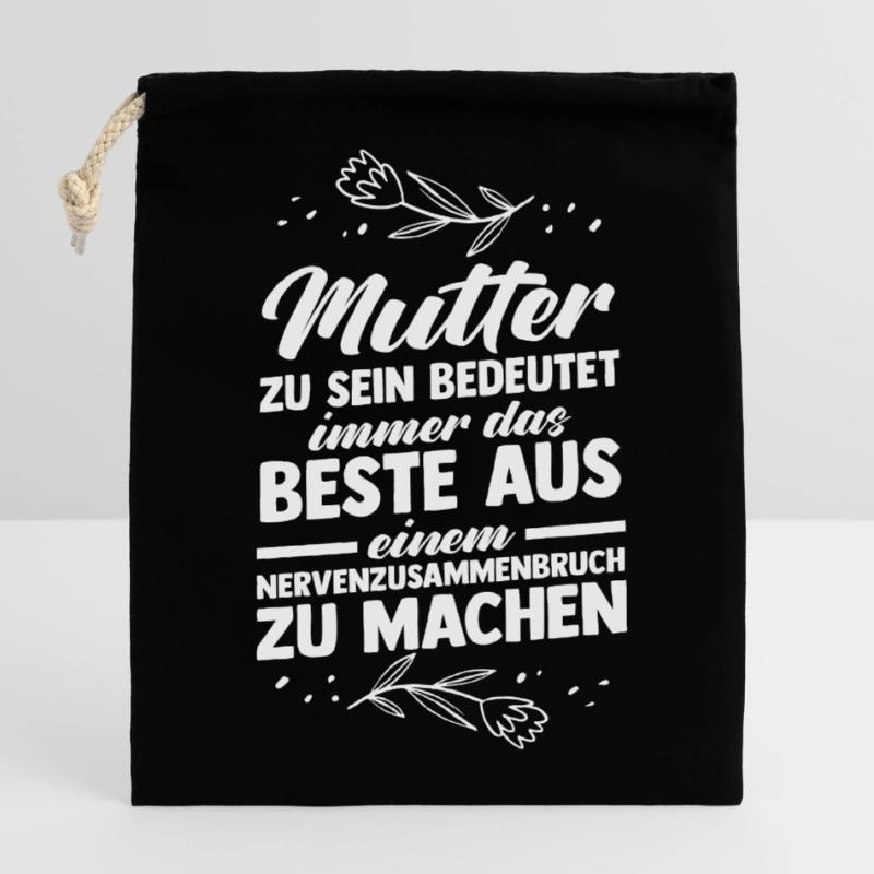 Mutter Muttertag Mama Verschließbarer Geschenkbeutel aus Baumwolle (14x20cm)